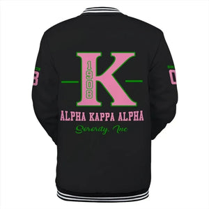 Africa Zone Greek Life Clothing - AKA Sorority Precious Pearls Baseball Jacket J5