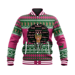 Africa Zone Greek Life Clothing - Lux AKA Sorority Woman Dashiki Christmas Baseball Jacket J5