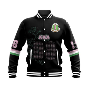 Africa Zone Greek Life Clothing - NineT-shirtn08 AKA Sorority Baseball Jacket J5