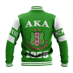 Africa Zone Greek Life Clothing - MCM AKA Sorority Baseball Jacket A31