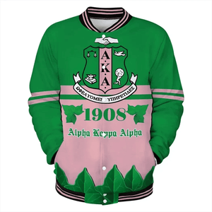 Africa Zone Greek Life Clothing - AKA Sorority City Girl Baseball Jacket J5