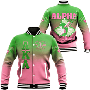 Africa Zone Greek Life Clothing - AKA Sorority Gradient Baseball Jackets A31