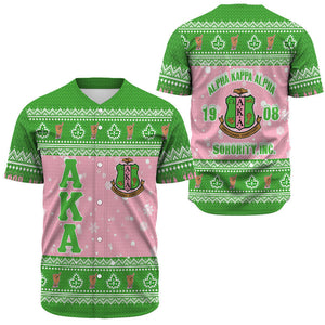 Africa Zone Greek Life Clothing - AKA Sorority Christmas Baseball Jerseys A31