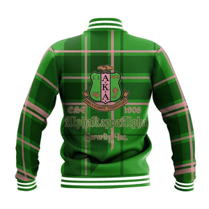 Africa Zone Greek Life Clothing - AKA Sorority Burberr Style Baseball Jacket J5N