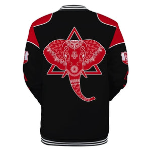 Africa Zone Greek Life Clothing - Delta Sigma Theta Sorority Elephant Delta Baseball Jacket J5