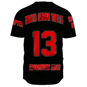 (Custom) Africa Zone Greek Life Clothing - Delta Sigma Theta Sorority Baseball Jerseys A31