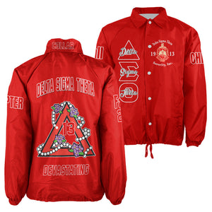 (Custom) Africa Zone Greek Life Clothing - Delta Sigma Theta Sorority Pyramid Crossing Jacket A31