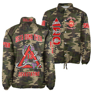 (Custom) Africa Zone Greek Life Clothing - Delta Sigma Theta Sorority Pyramid Crossing Jacket A31