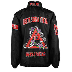 (Custom) Africa Zone Greek Life Clothing - Delta Sigma Theta Sorority Pyramid Crossing Jacket A31
