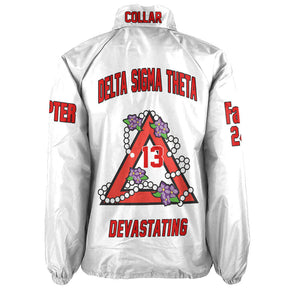 (Custom) Africa Zone Greek Life Clothing - Delta Sigma Theta Sorority Pyramid Crossing Jacket A31