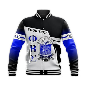 Personalised Newest Phi Beta Sigma (Black) Baseball Jacket