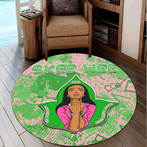 Africa Zone Greek Life Home Set - AKA Sorority Skee Wee Sport Style Round Carpet A31