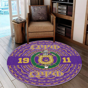 Africazone Round Carpet - Omega Psi Phi African Pattern A31 | Africazone.Store
