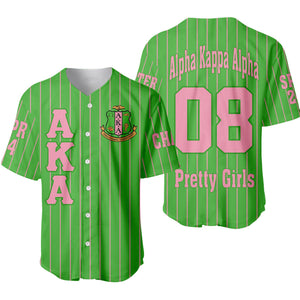 (Personalized) AKA Ivies 1908 Sisterhood Pin Striped Baseball Jersey