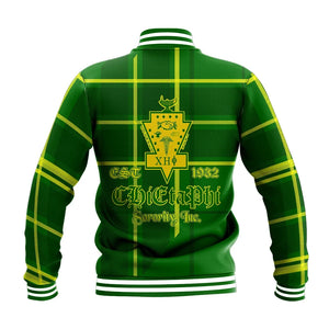 Chi Eta Phi Burberr Style Baseball Jacket