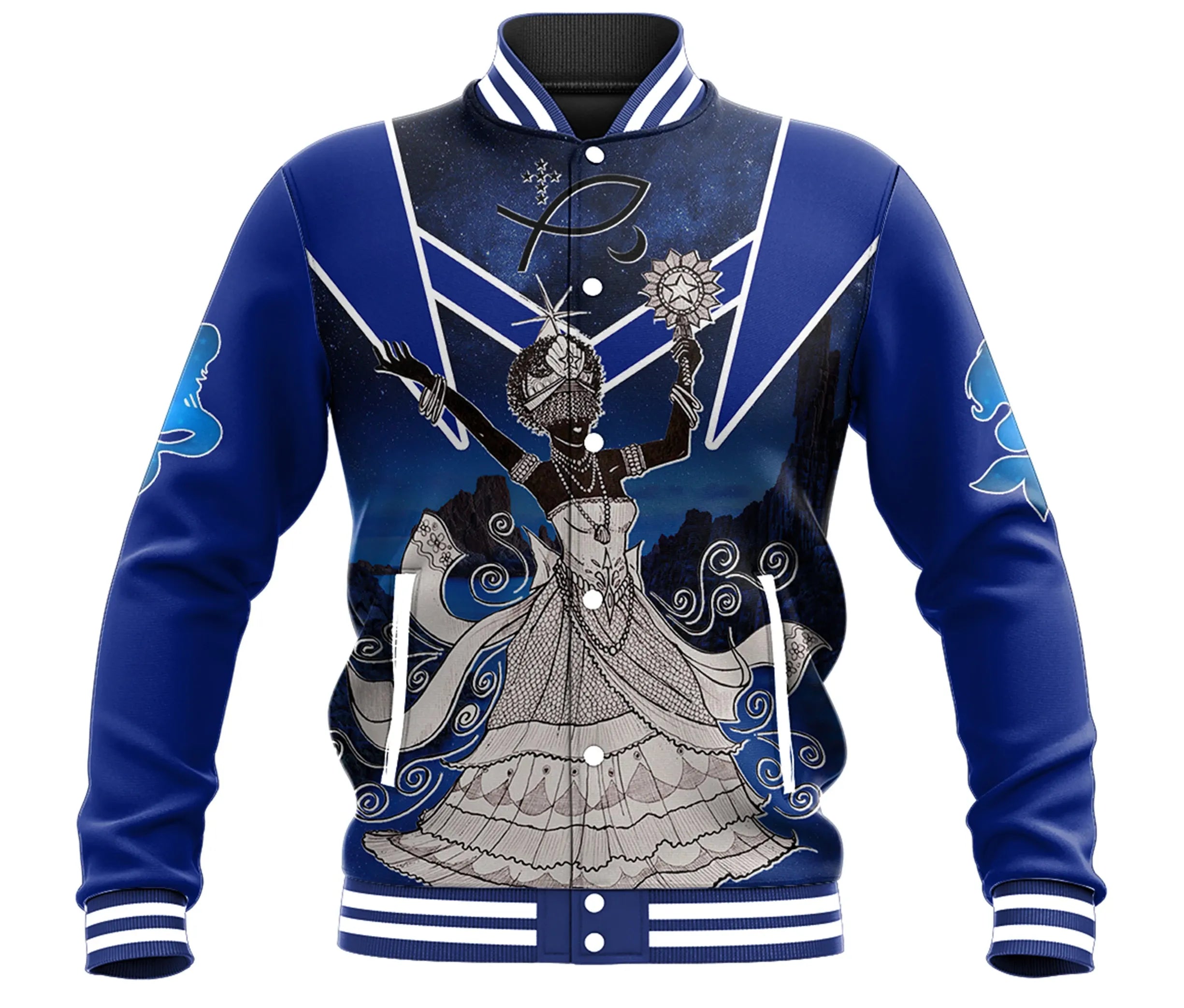 Bella Yemaya Orisha Baseball Jacket | Africazone.store