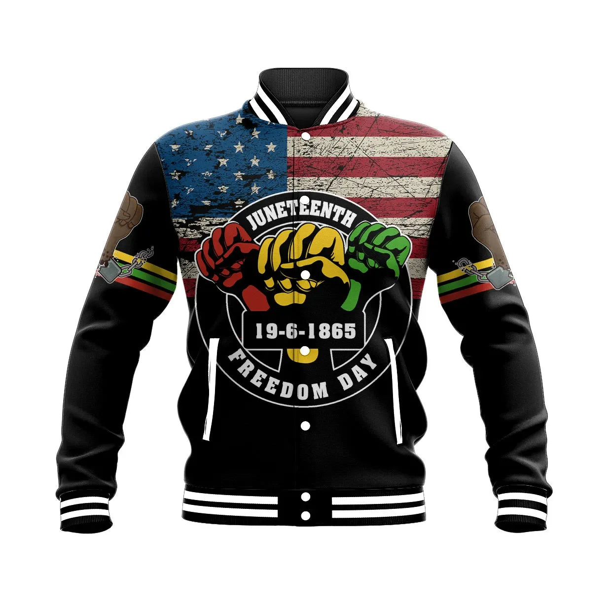 Juneteenth Freedom Day Baseball Jacket | Africazone.store