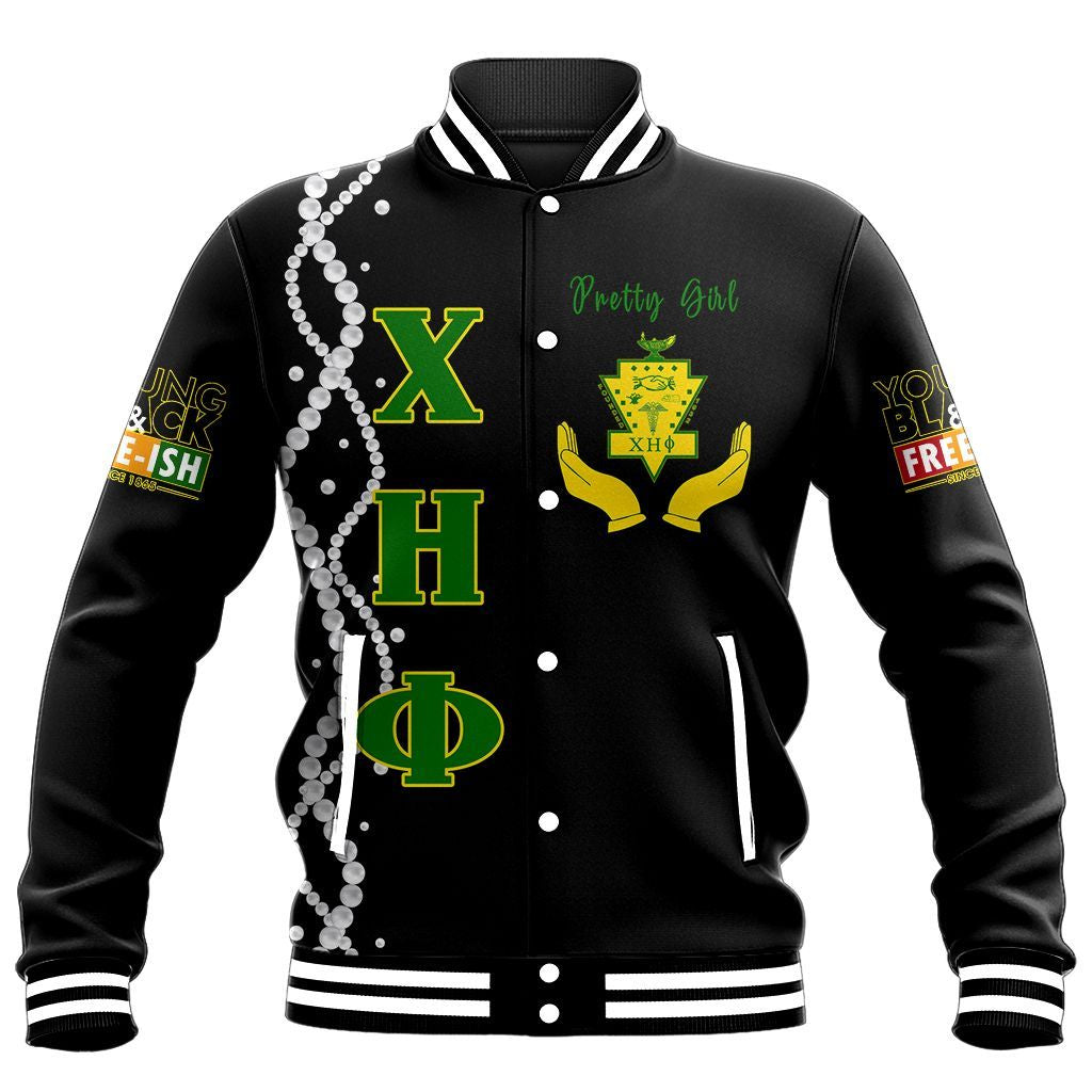 Africa Zone Jacket - Juneteenth Chi Eta Phi Pretty Girl Baseball Jacket