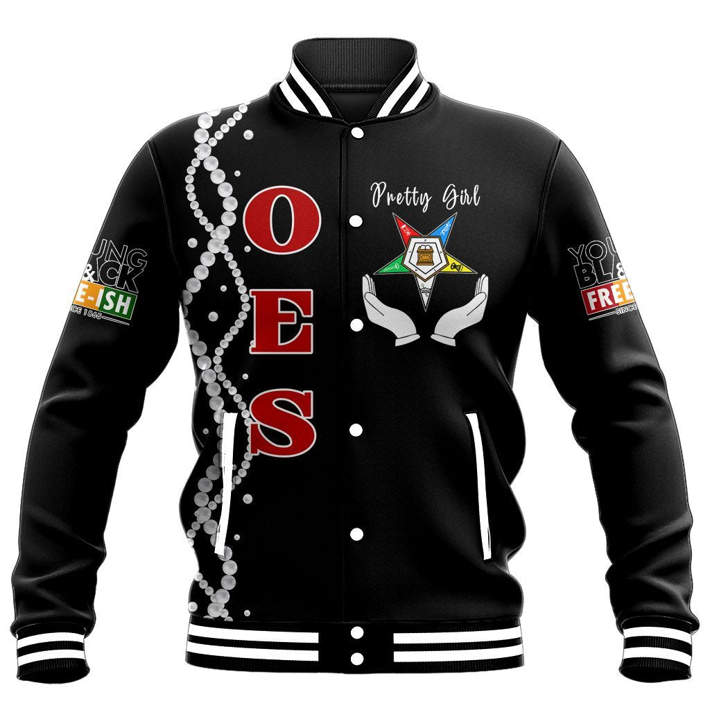 Africa Zone Jacket - Juneteenth Order Of The Eastern Star Pretty Girl Baseball Jacket
