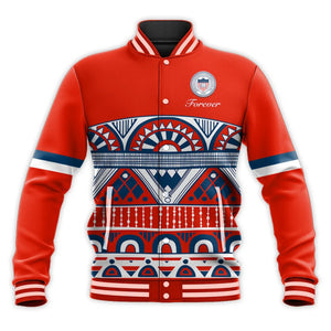 Howard Version Red Mix Pattern  Baseball Jacket