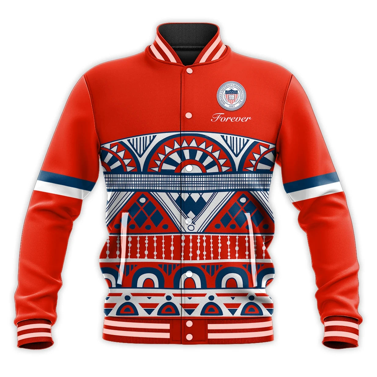Howard Version Red Mix Pattern  Baseball Jacket