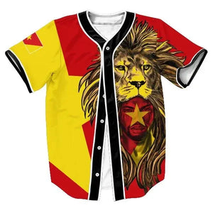 Amhara Flag Men Lion Baseball Jersey