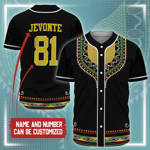 Africa Zone Baseball Jersey - Personalized Printed Dashiki 2