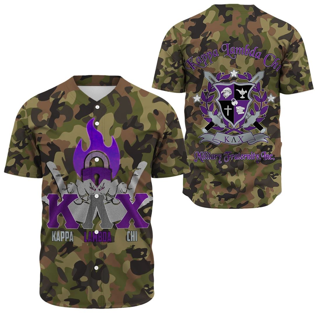 Kappa Lambda Chi Camo Baseball Jerseys | Africazone.store