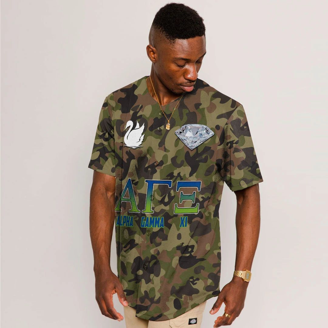 Alpha Gamma Xi Camo Baseball Jerseys | Africazone.store