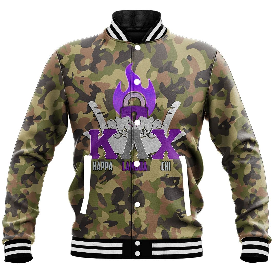 Kappa Lambda Chi Camo Baseball Jackets | Africazone.store