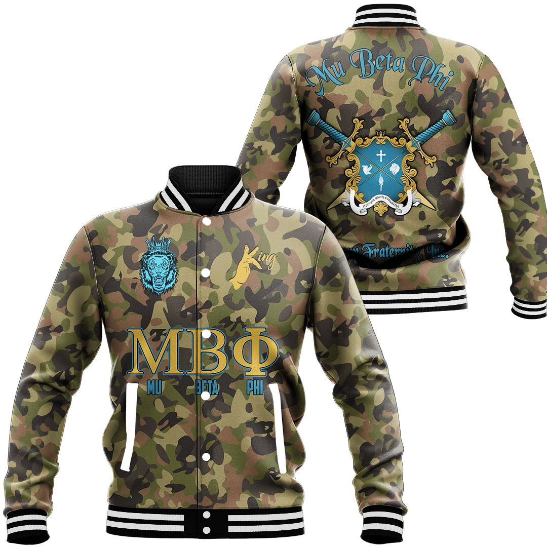 Mu Beta Phi Camo Baseball Jackets | Africazone.store