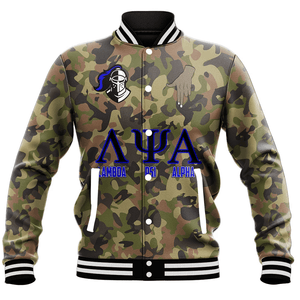 Lambda Psi Alpha Fraternity Camo Baseball Jackets | Africazone.store