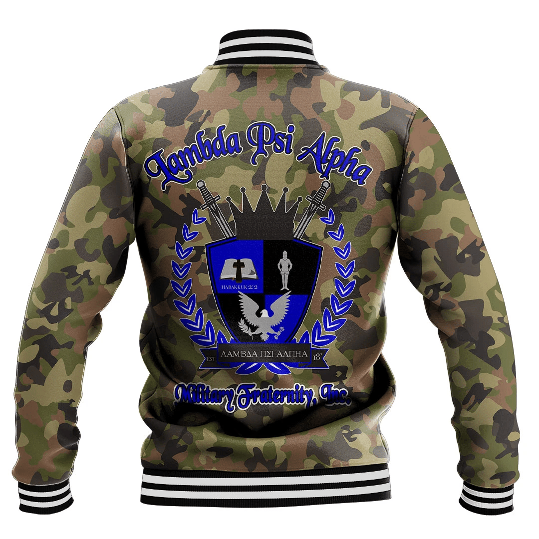 Lambda Psi Alpha Fraternity Camo Baseball Jackets | Africazone.store