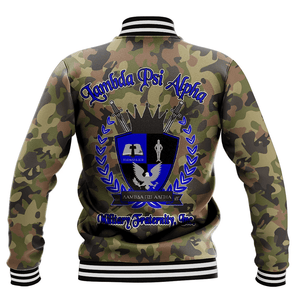 Lambda Psi Alpha Fraternity Camo Baseball Jackets | Africazone.store