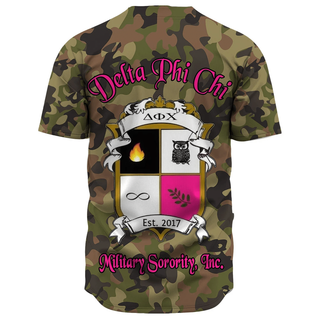 Delta Phi Chi Camo Baseball Jerseys | Africazone.store
