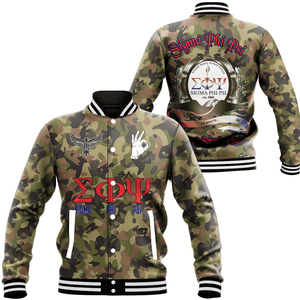 Sigma Phi Psi Camo Baseball Jackets | Africazone.store