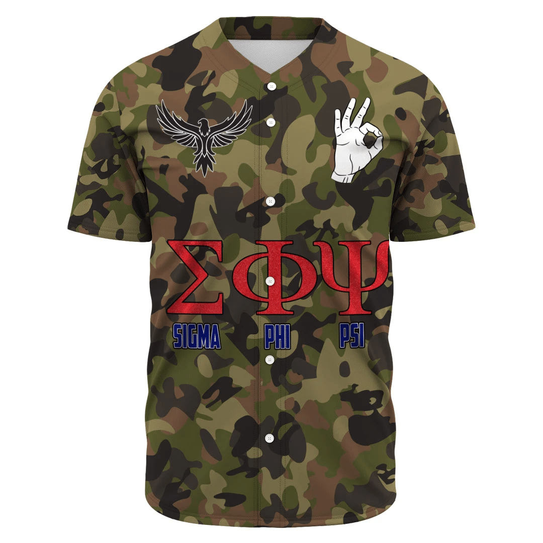 Sigma Phi Psi Camo Baseball Jerseys | Africazone.store