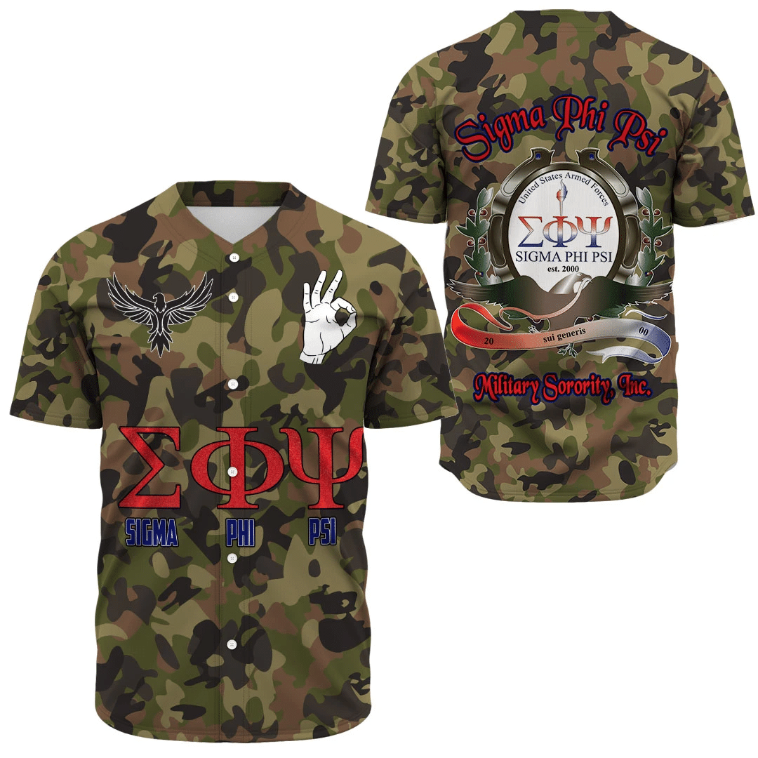 Sigma Phi Psi Camo Baseball Jerseys | Africazone.store