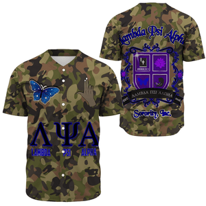 Lambda Psi Alpha Sorority Camo Baseball Jerseys | Africazone.store