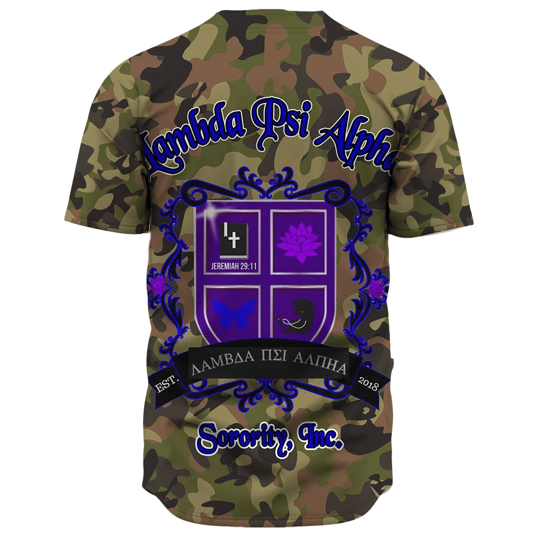 Lambda Psi Alpha Sorority Camo Baseball Jerseys | Africazone.store