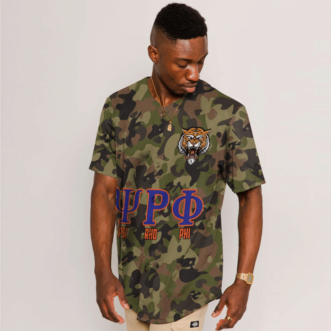 Psi Rho Phi Camo Baseball Jerseys | Africazone.store