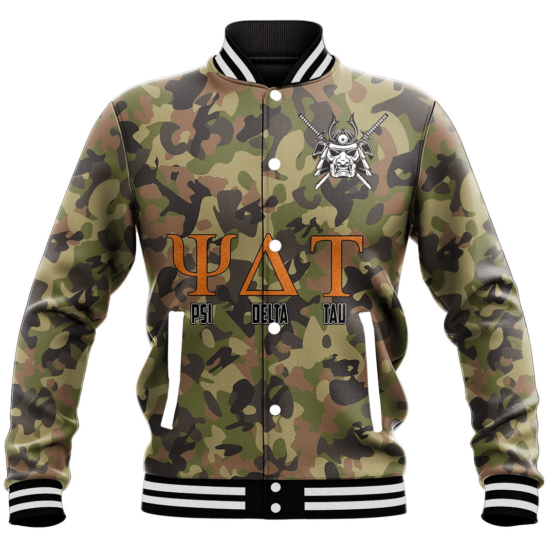 Psi Delta Tau Camo Baseball Jackets | Africazone.store