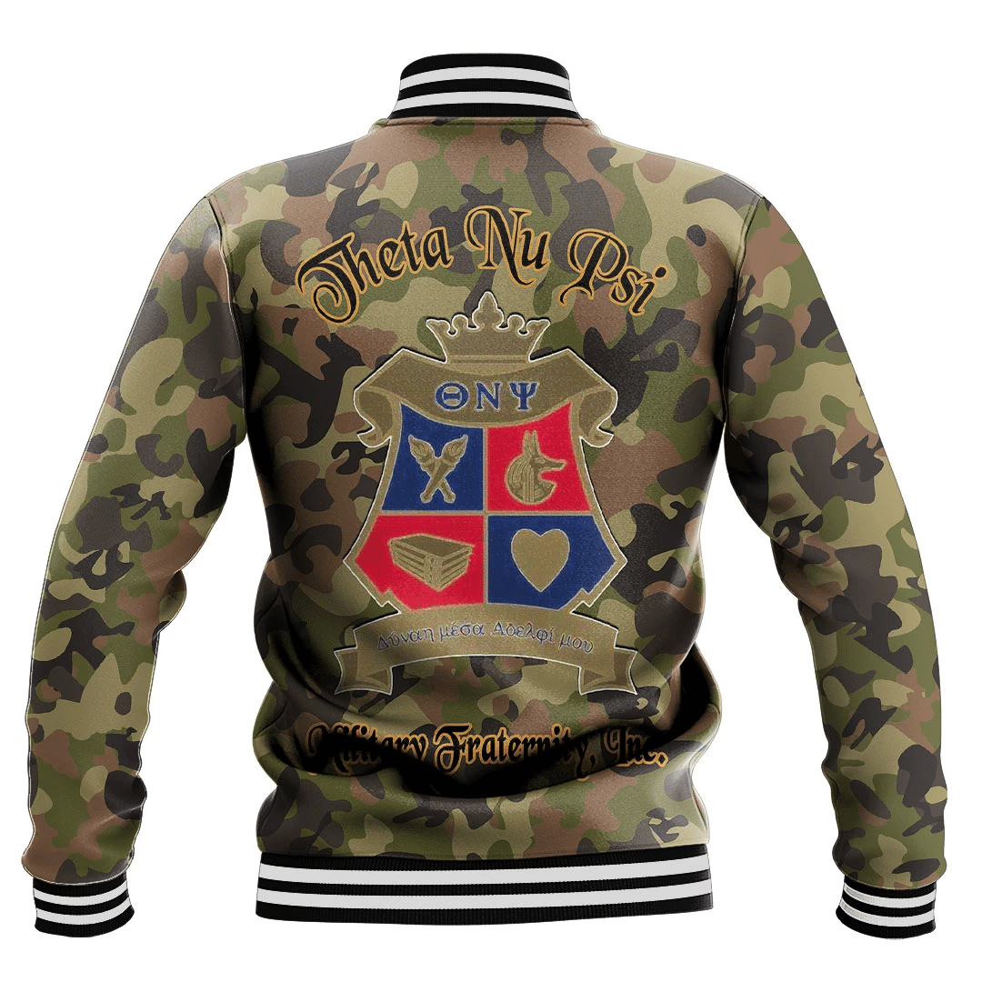 Theta Nu Psi Camo Baseball Jackets | Africazone.store