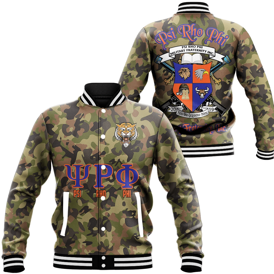 Psi Rho Phi Camo Baseball Jackets | Africazone.store