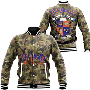 Psi Rho Phi Camo Baseball Jackets | Africazone.store