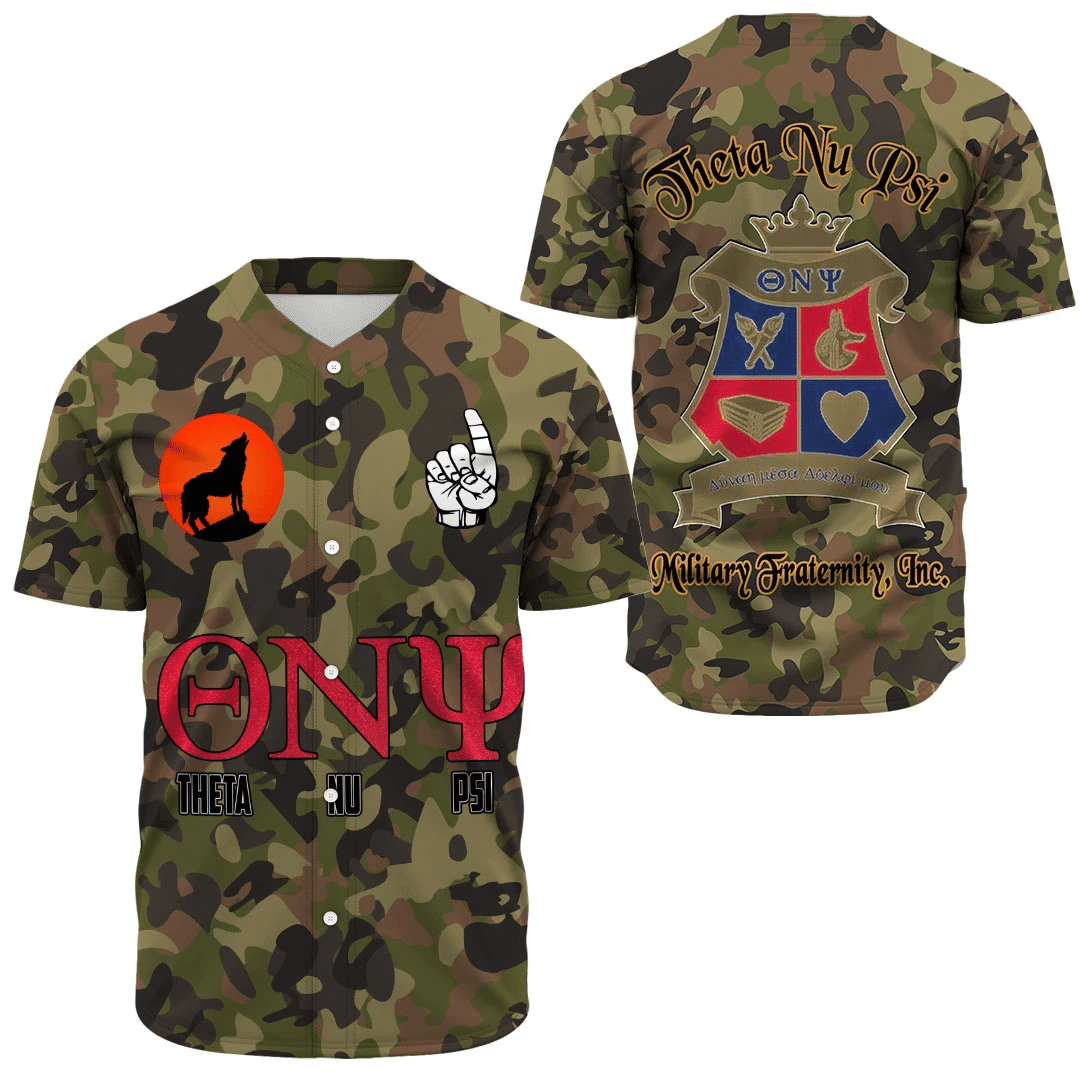 Theta Nu Psi Camo Baseball Jerseys | Africazone.store