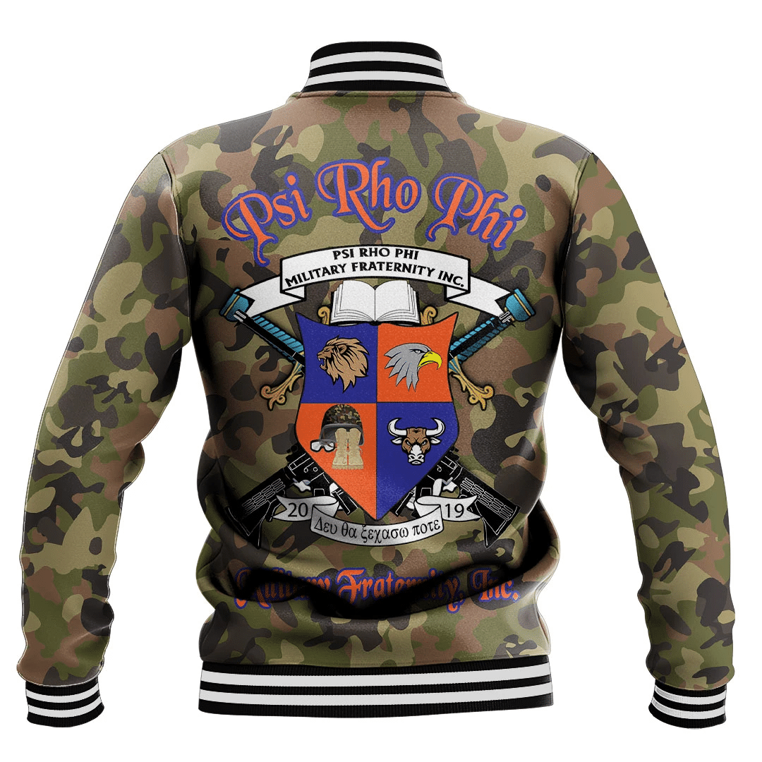 Psi Rho Phi Camo Baseball Jackets | Africazone.store