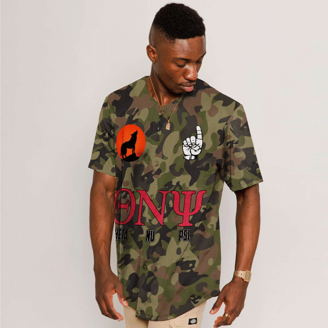 Theta Nu Psi Camo Baseball Jerseys | Africazone.store