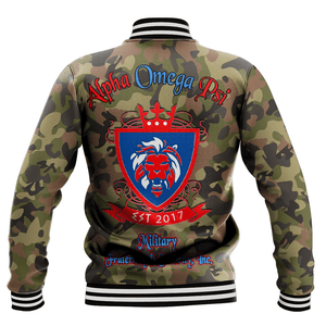 Alpha Omega Phi Camo Baseball Jackets | Africazone.store