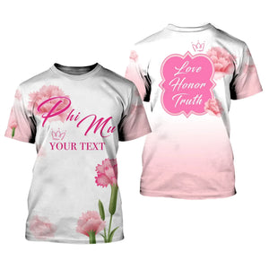 Personalized Phi Mu Always Love, Honor, Truth T-shirt